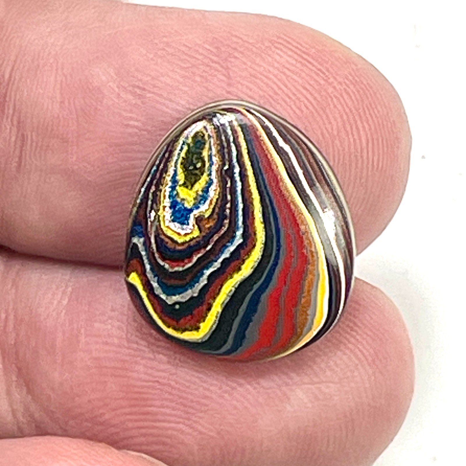 DVH Corvette Fordite Cabochon Bowling Green Ass. Car Paint Cab 17x15x4mm (6362)