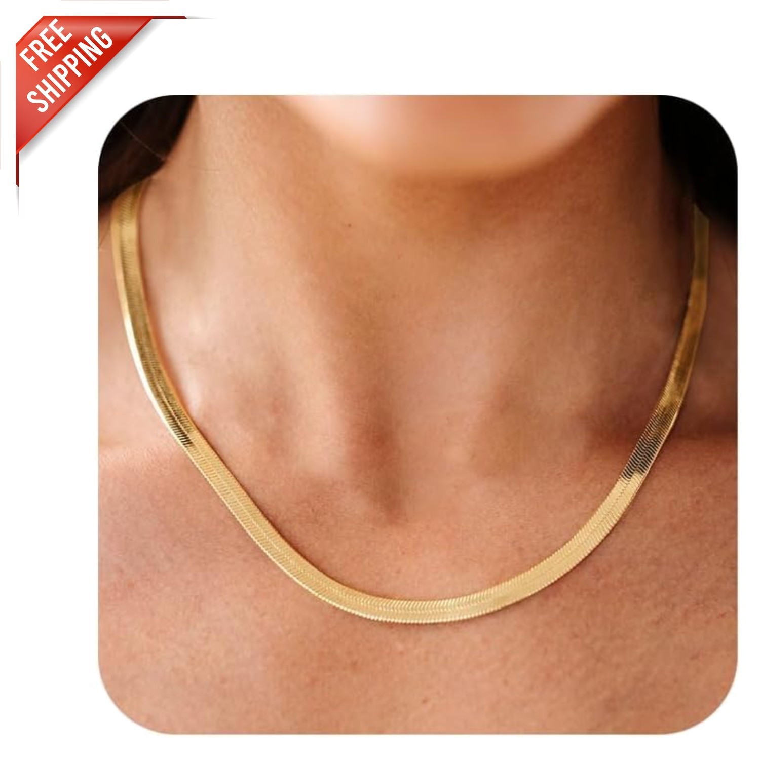 Simple Elegance: 5mm Gold Plated Choker Necklace for Women – Includes Gift Box