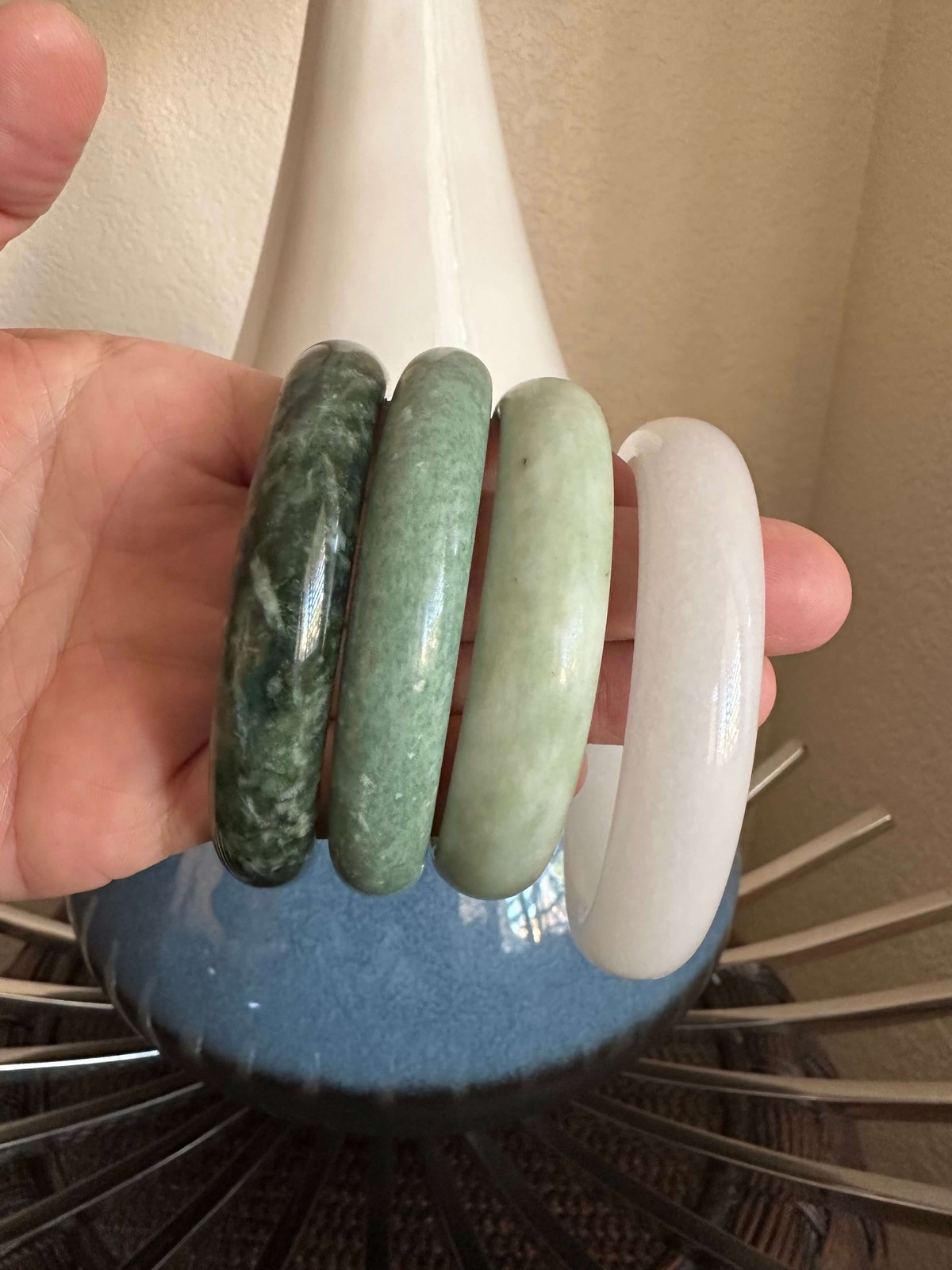 Gorgeous Natural Real Chinese Dark Green Jade Bangle Bracelet Jadeite Jade 65 mm