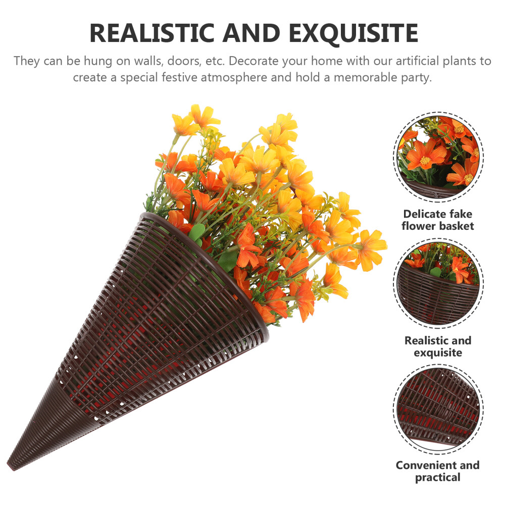 Exquisite Fake Flower Hanging Basket for Indoor Outdoor Use 32X20cm