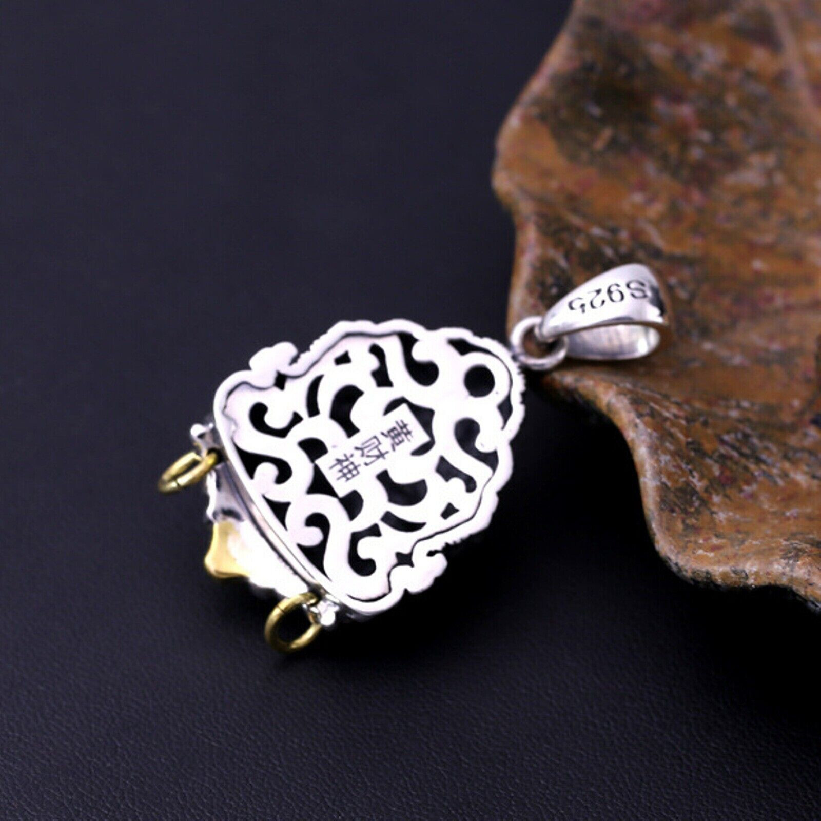 Pure S925 Sterling Silver Men Women Bless Lucky Patronus God Of Wealth Pendant