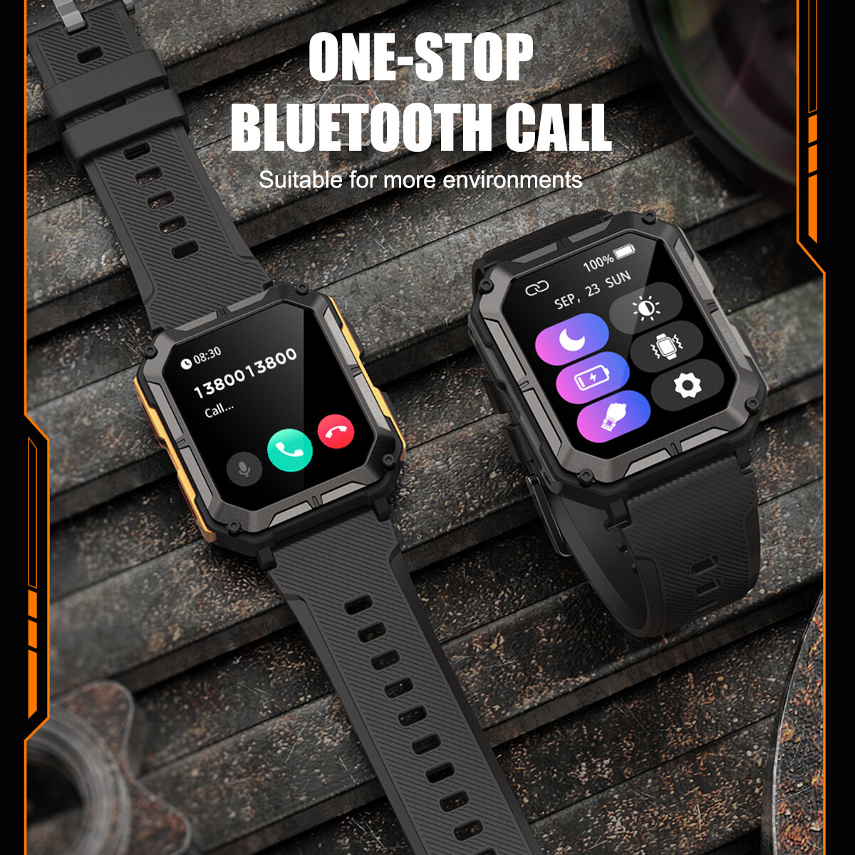 Smart Watch Military Tactical Sport Heart Rate Fitness Tracker Wristwatch-Men US