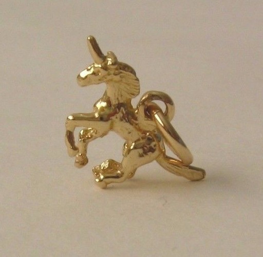 GENUINE SOLID 9K 9ct YELLOW GOLD 3D UNICORN ANIMAL GIFT CHARM/PENDANT