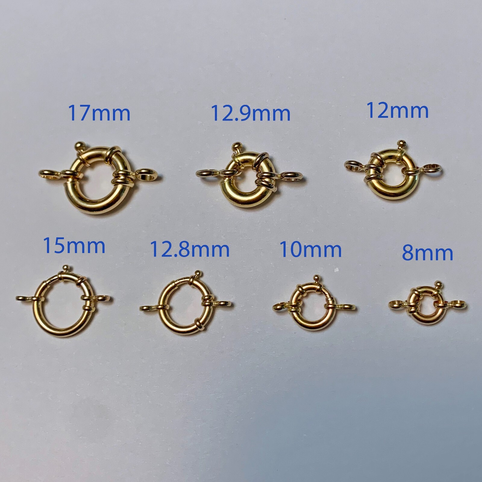 Heavy 12.9MM 14k Solid Yellow Gold Designer Spring Bolt Ring Sailors Clasp