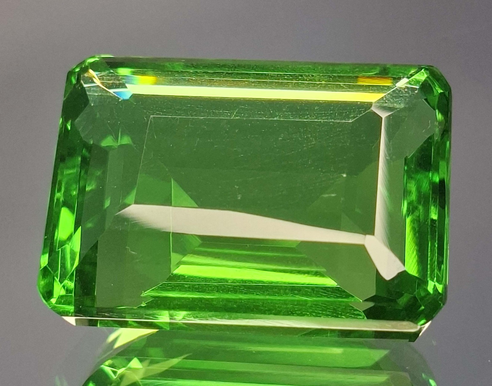Green Colour Topaz Emerald Cut Natural 92-94 Ct Certified Loose Gemstone RK1125