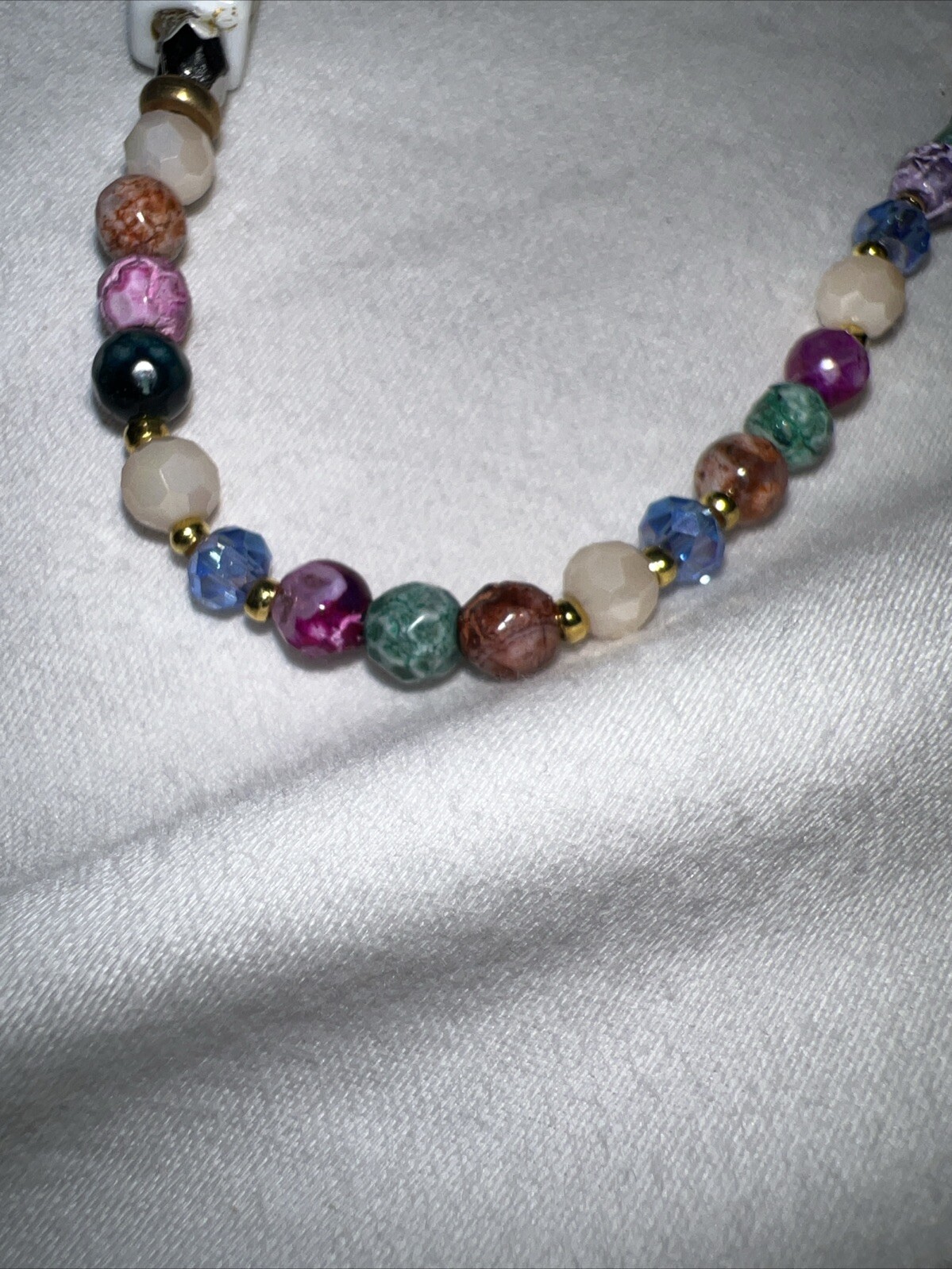 New Nakamol Chicago Handmade Stretchy Bracelet ‘EQUALITY’ in Gold & White