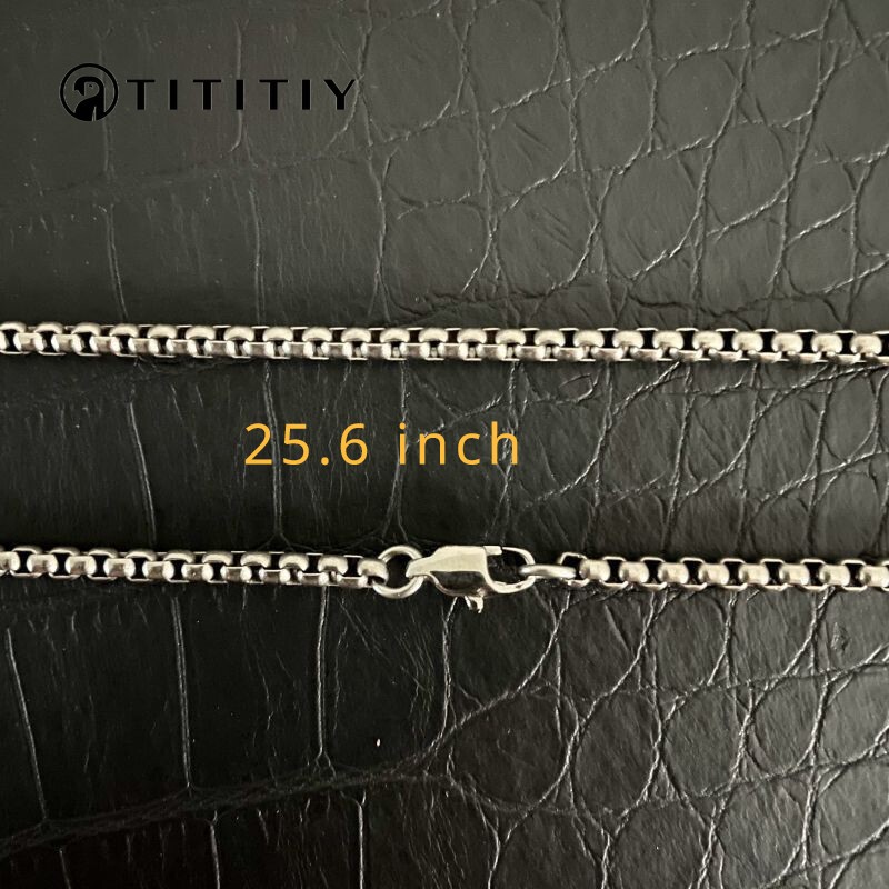 Titanium Necklace Width 3mm Square Box Sub Chain Antiallergic Trend Chain 25.6″