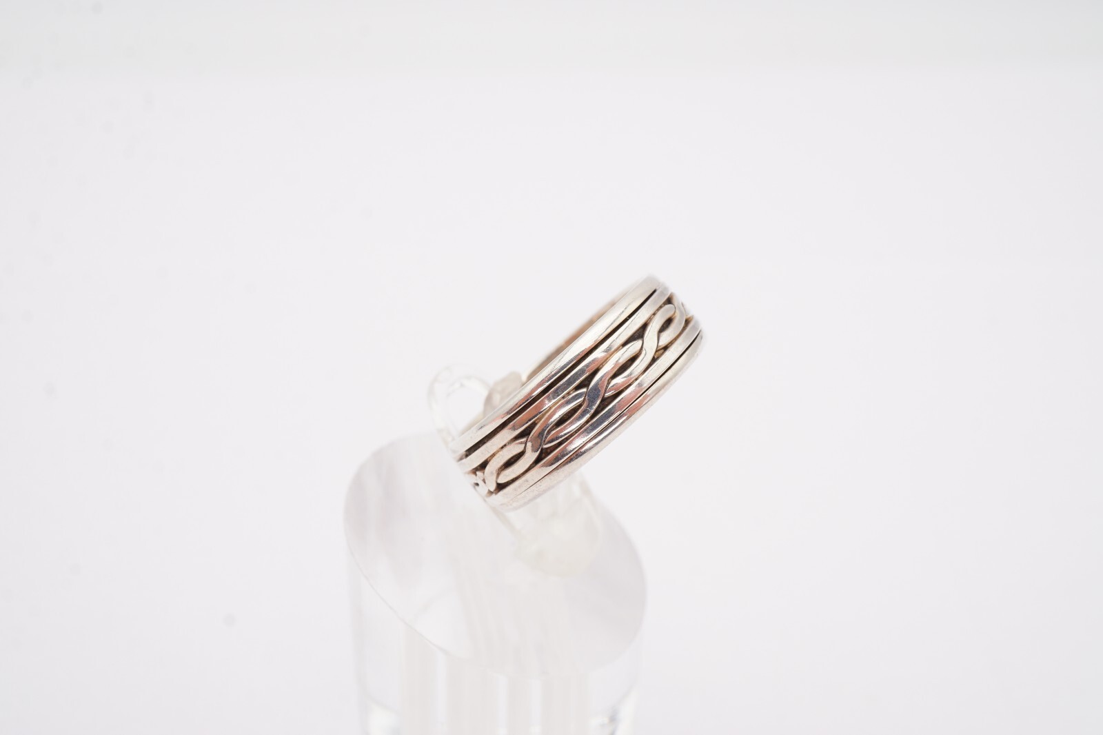 Sterling Silver 925 Barbed Wire Spinner Ring Size 8