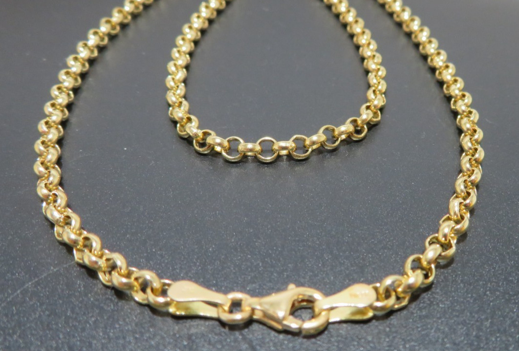 18K YG MILOR O LINK NECKLACE 19″ LONG 3.68 MM THICK 7.00 grams (AI-2646)