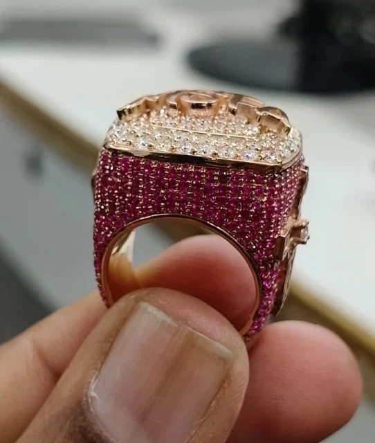 5TCW Round Lab Created Diamond Customize Name Wedding Ring 14k Rose Gold Plated