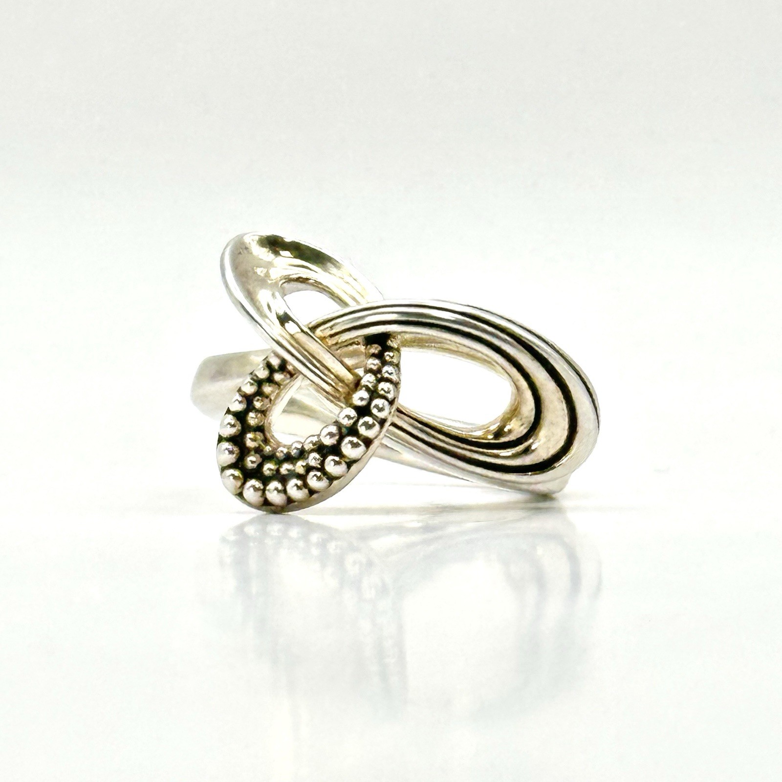 Lagos Caviar Sterling Silver Pirouette Ring Size 7
