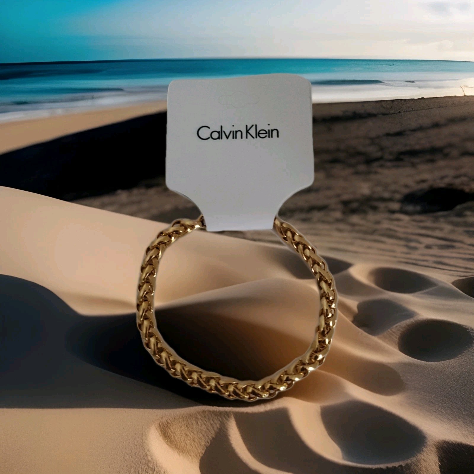 Calvin Klein 14k Gold-Plated Wheat/Spiga Link Chain Bracelet