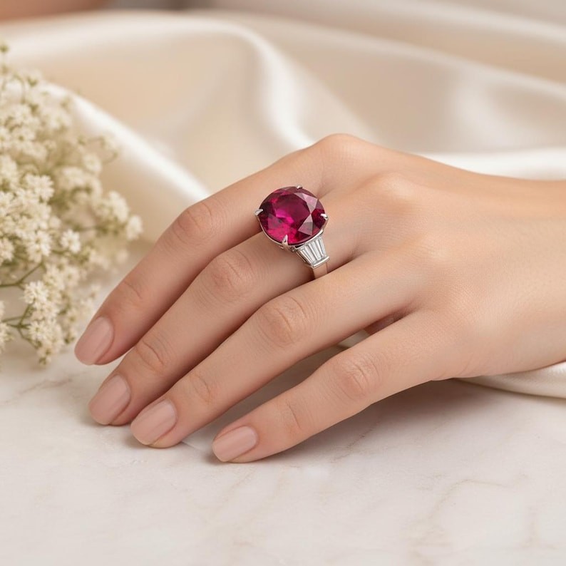 Natural Pink Certified Sapphire Ring 925 Sterling Silver Oval 11 Ct Gemstone