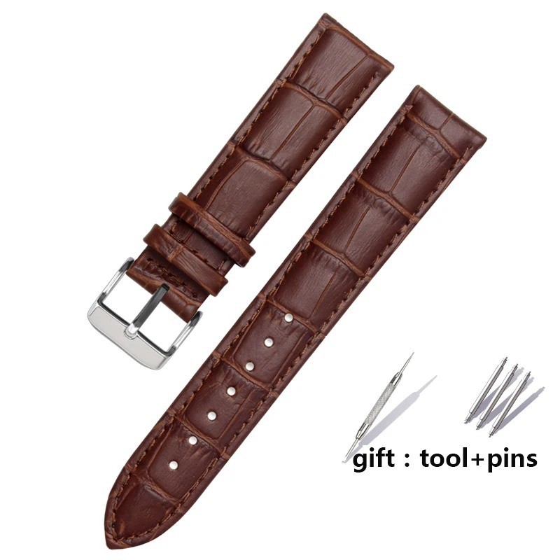 Leather Watch Band Strap Universal Replacement 12–22mm for Men Women