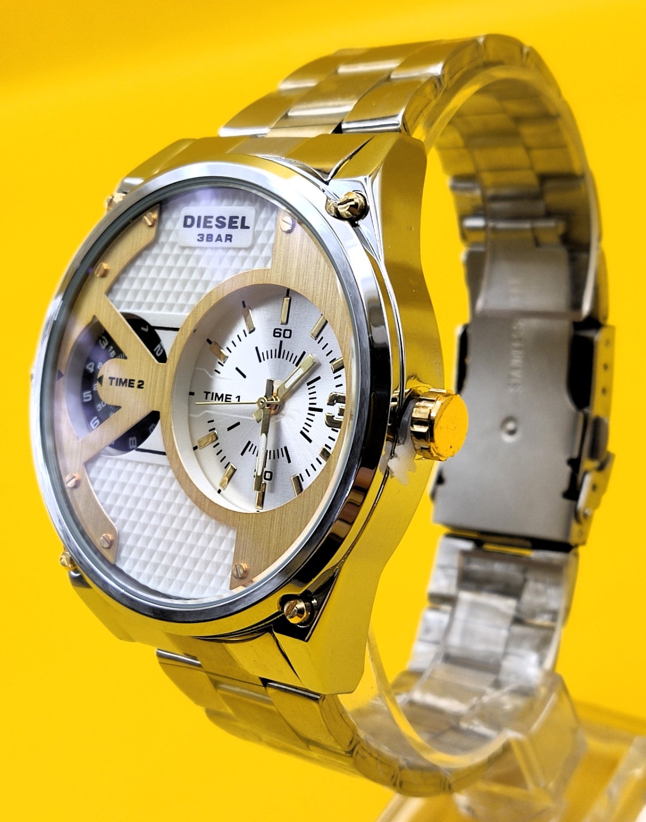 Premium Diesel Only The Brave 3 Bar Dual Time Refurbished Men’s Wrist Watch