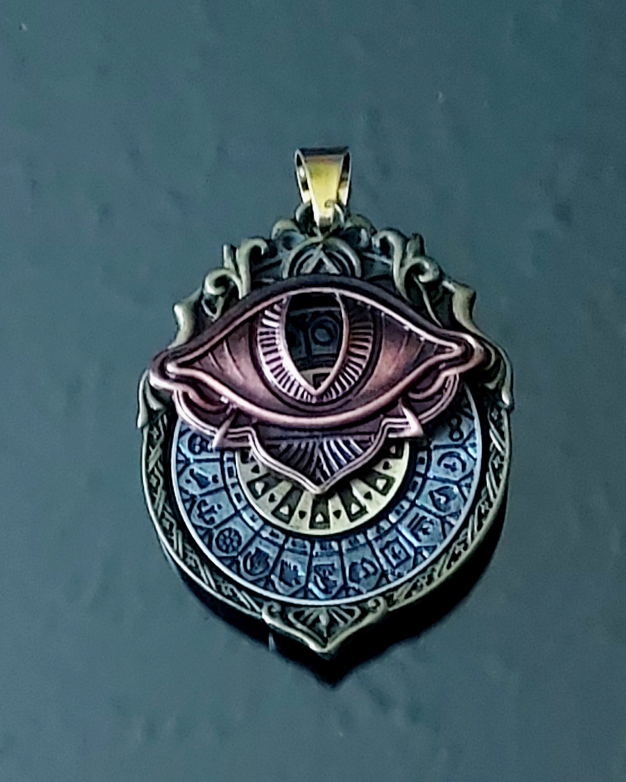 Tarot Vision Pendant, Vintage Astrology Jewelry