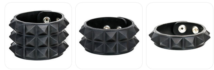 Studded Rubber Silicone Pyramid Gothic Bracelet Punk Goth Thrash Rockabilly