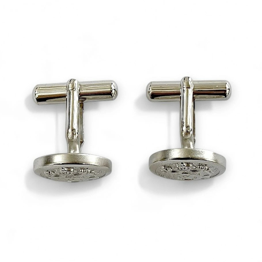 Henry Poole Brass Swivel Cufflinks Japanese Manufacture Silver #M-615