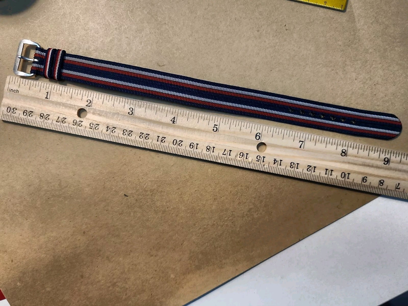 1960’s-1970’s NOS 16mm Red, Wh, Blue Nylon Thread Thru Military Style Watch Band