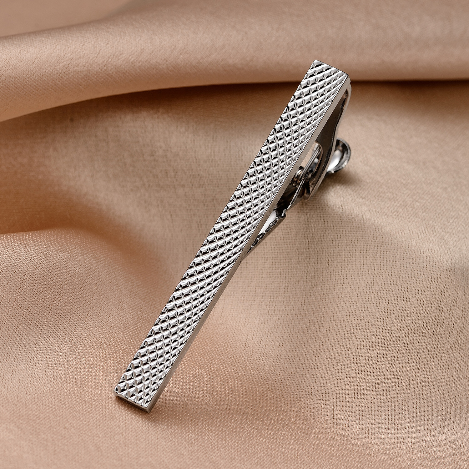 4pcs Classic Tie Clip for Men Striped Mens Tie Bar Set for Regular Ties Box Gift