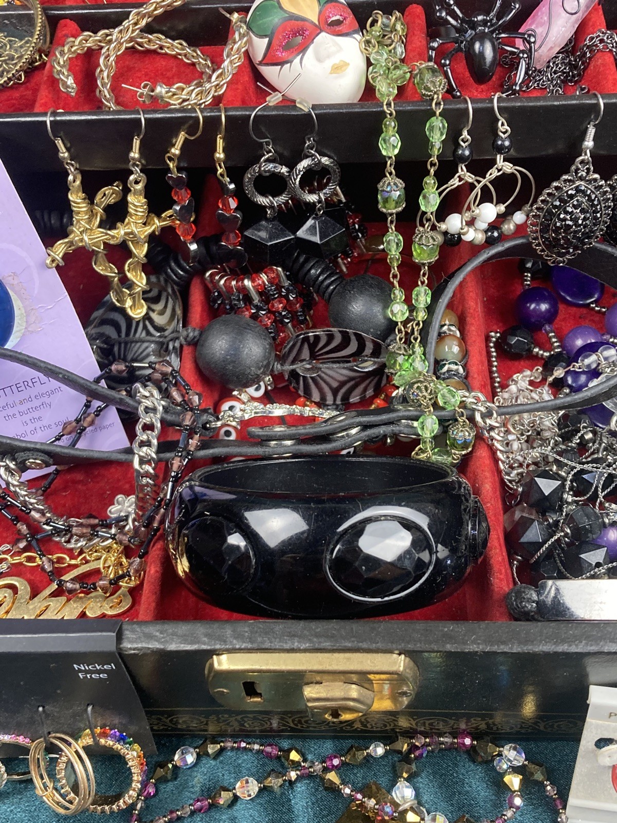 50Lot Gothic Inspired Costume Jewelry Romance Goth Earring Emo & Jewelry Box