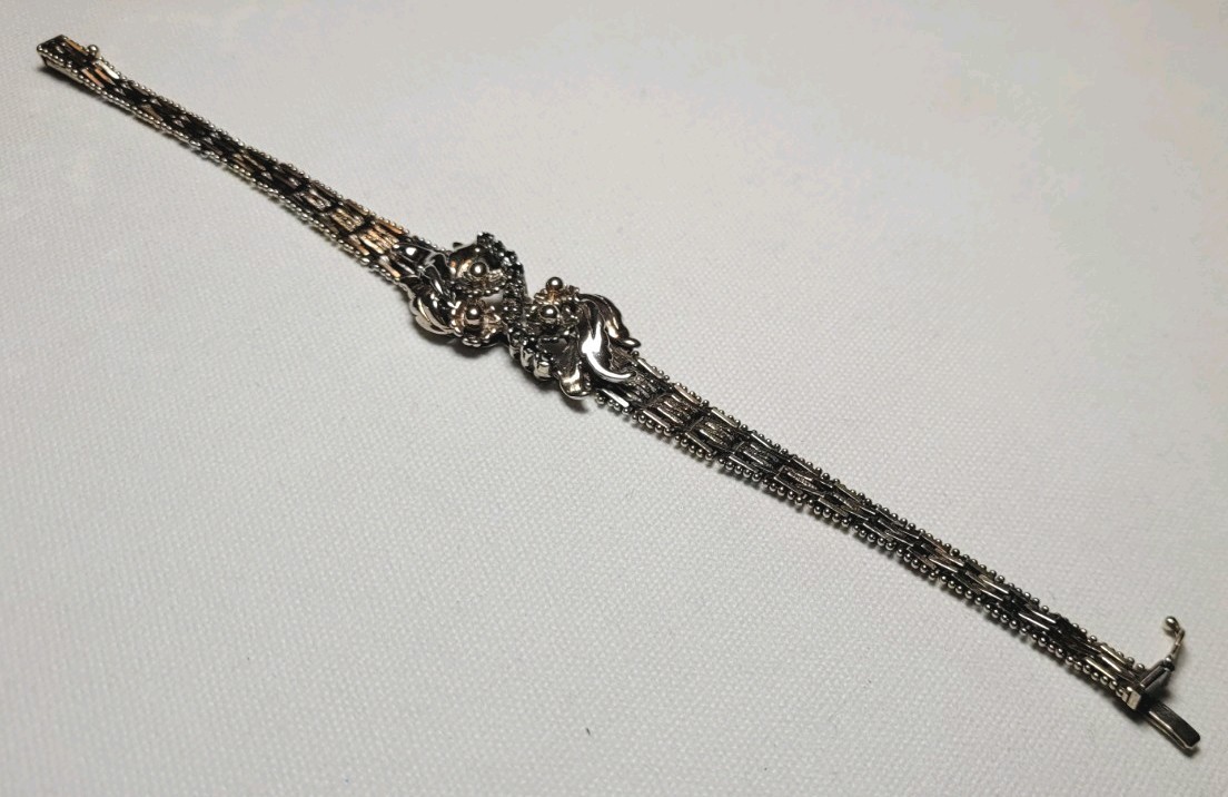 Vintage Sterling 925 ITALY MILOR Tri-Color 7.5″ Riccio Chain Bracelet 20.79gr