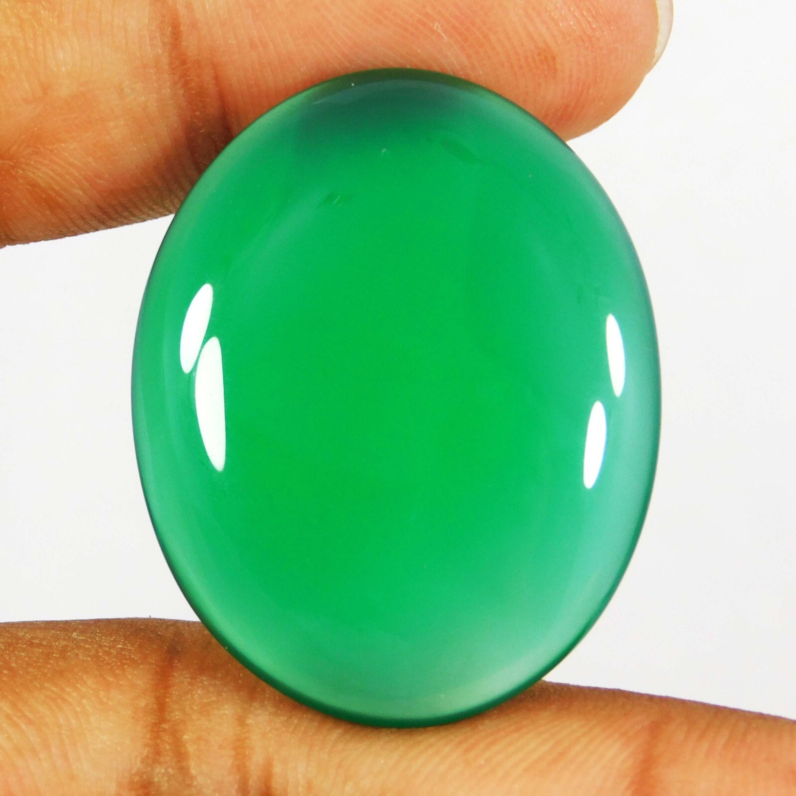 48.45 CT NATURAL GREEN ONYX SULEMANI HAKIK AGATE OVAL CABOCHON LOOSE GEMSTONE