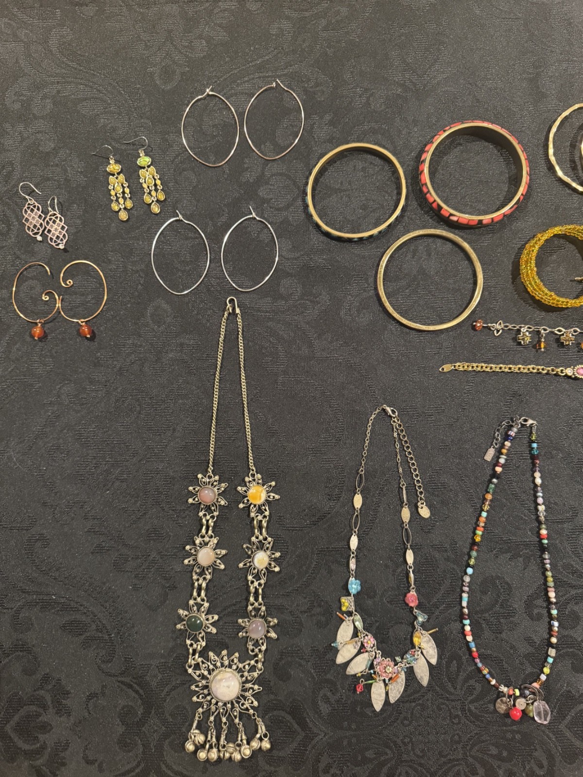 34 Piece Lot of Boho Vintage to Modern Jewelry (.925, Paparazzi, Peyote Bird)