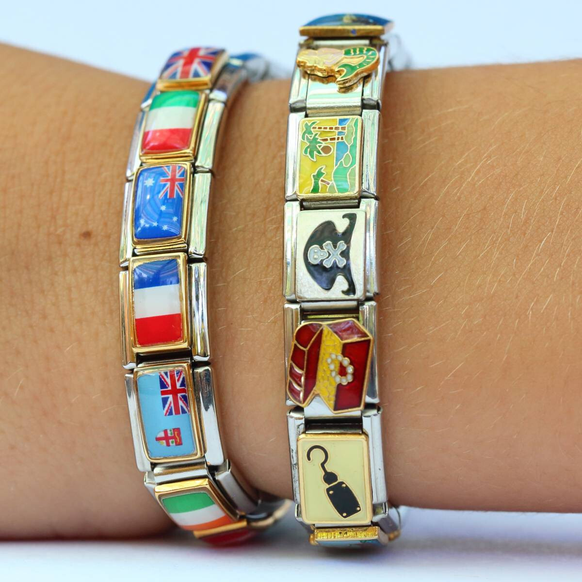 9mm Stainless Steel Italian Charm Bracelet Single Band Apple Wat Compatible