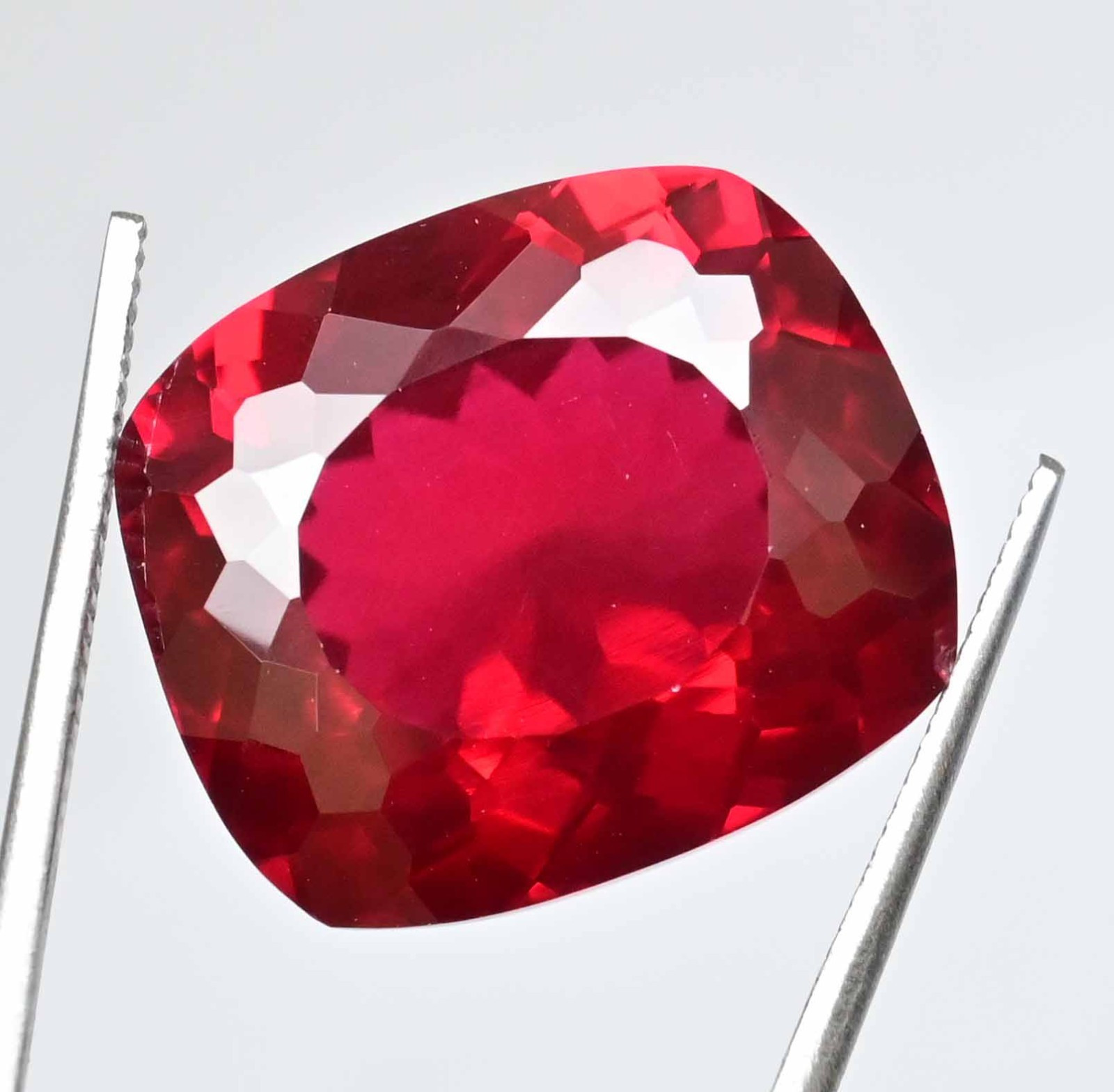 22.65 Ct Natural Mozambique Red Ruby Cushion Certified Flawless Loose Gemstone