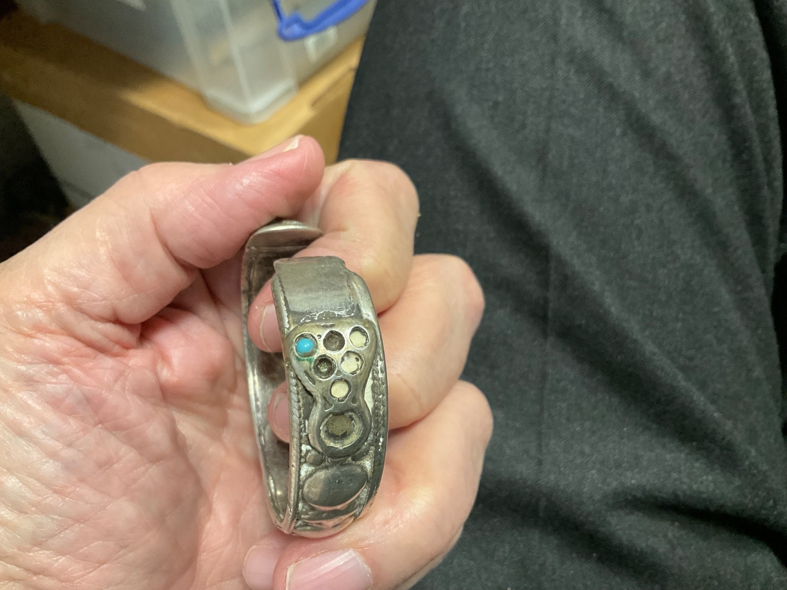 Afghan Kuchi/Pashtun Silver Tribal Cuff, Mid 20th Century, 69.20 Grams
