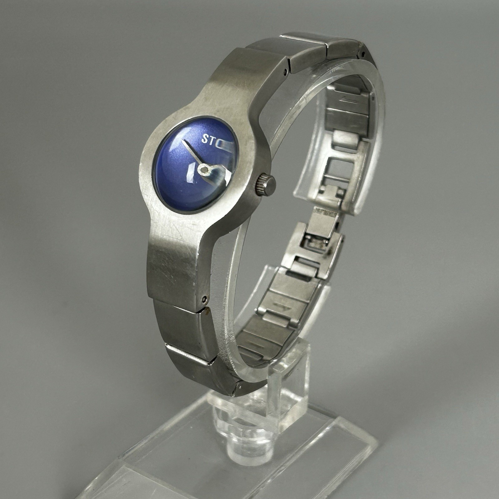 Storm Cubonic Womens Watch Steel Silver Round Purple Dial Ladies New Battery