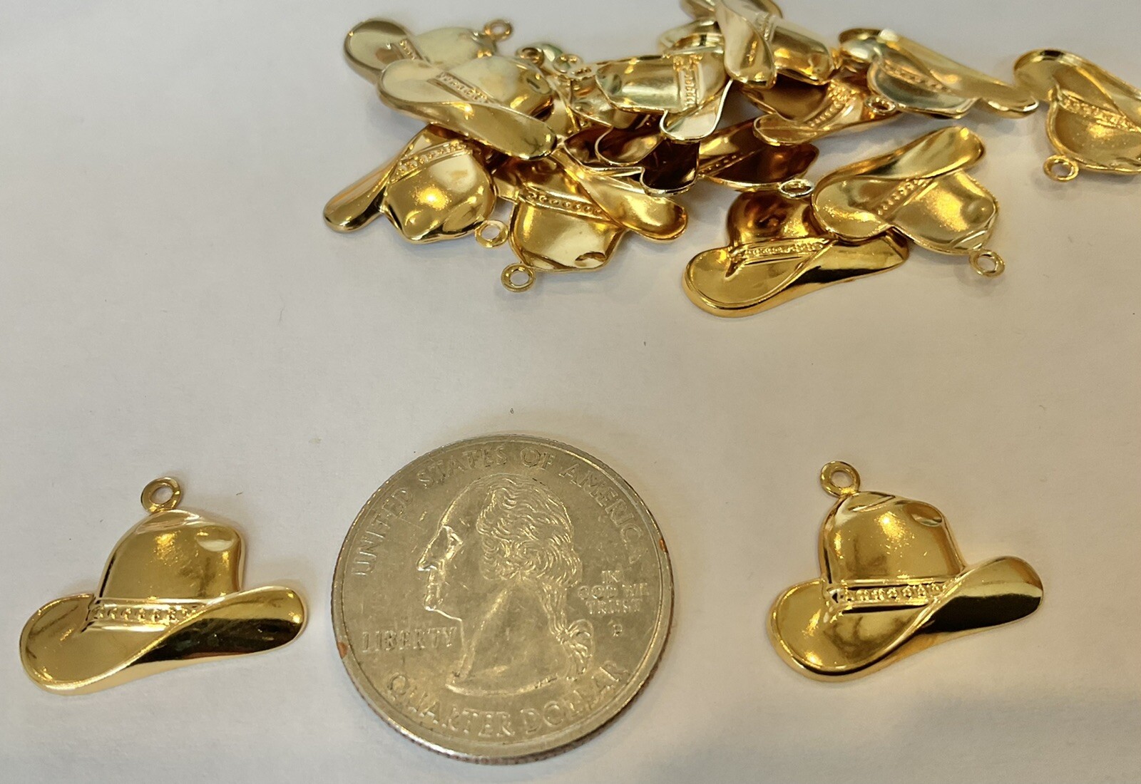 Vintage Brass Stamping Gold Plated FlatBack Cowboy (50 PcS $9.99)