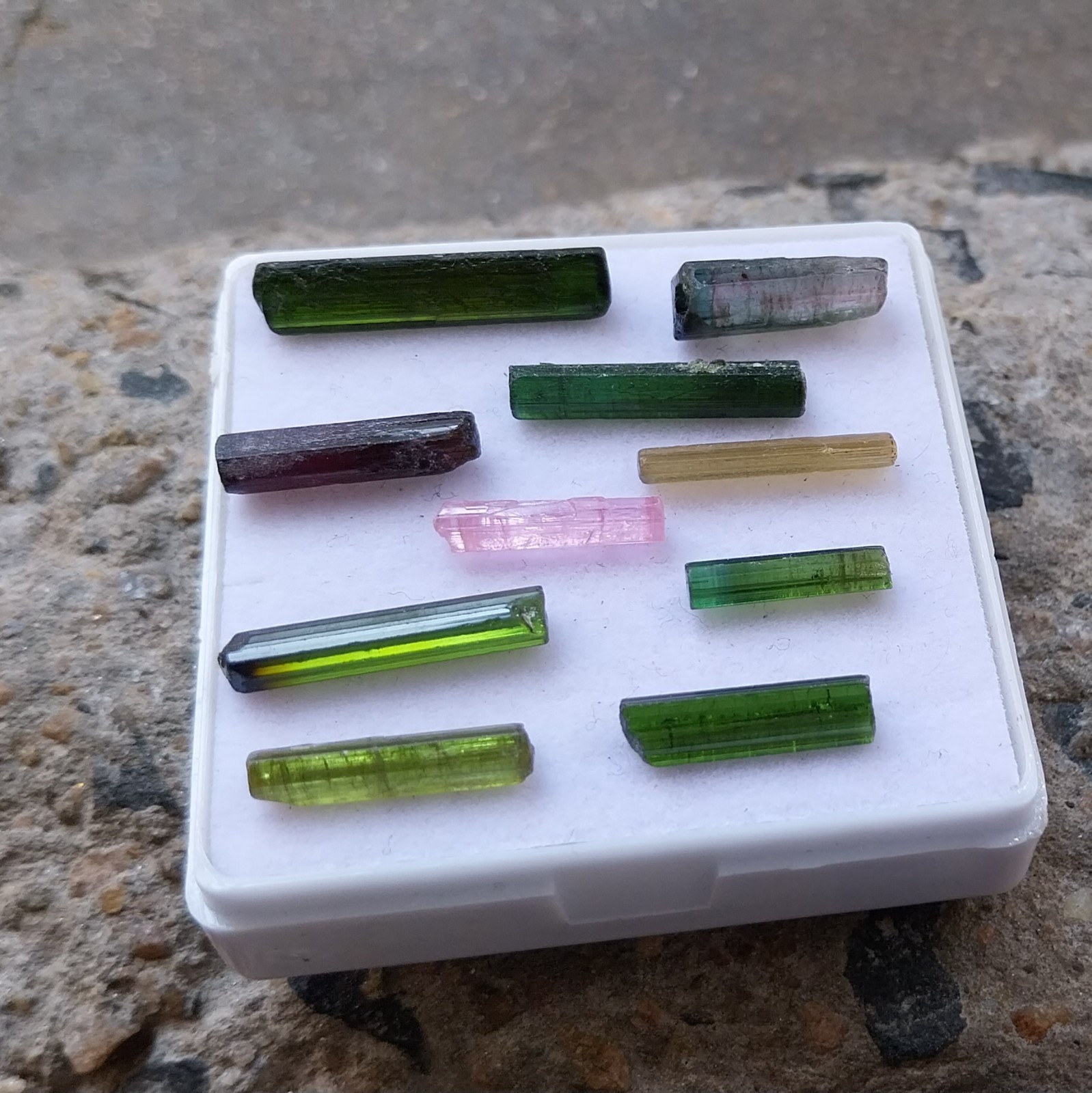 25.5 Ct 13 to 21 MM Natural Multi Color Tourmaline Raw Rough Pencil 10 Piece Lot