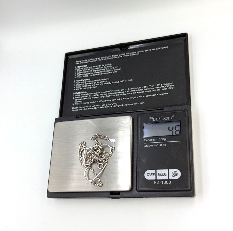 Fuzion Creations Sterling Silver Heart Stations Necklace 925 Marked 16.5″ Long
