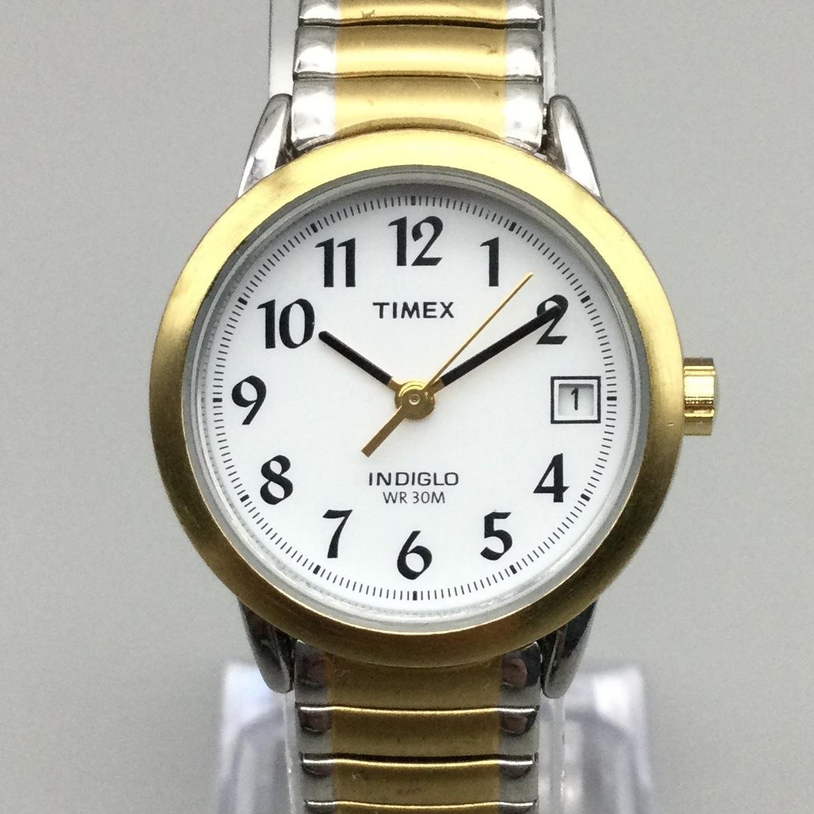 Timex Easy Reader Watch Women Indiglo 25mm Gold Tone Date Stretch New Battery