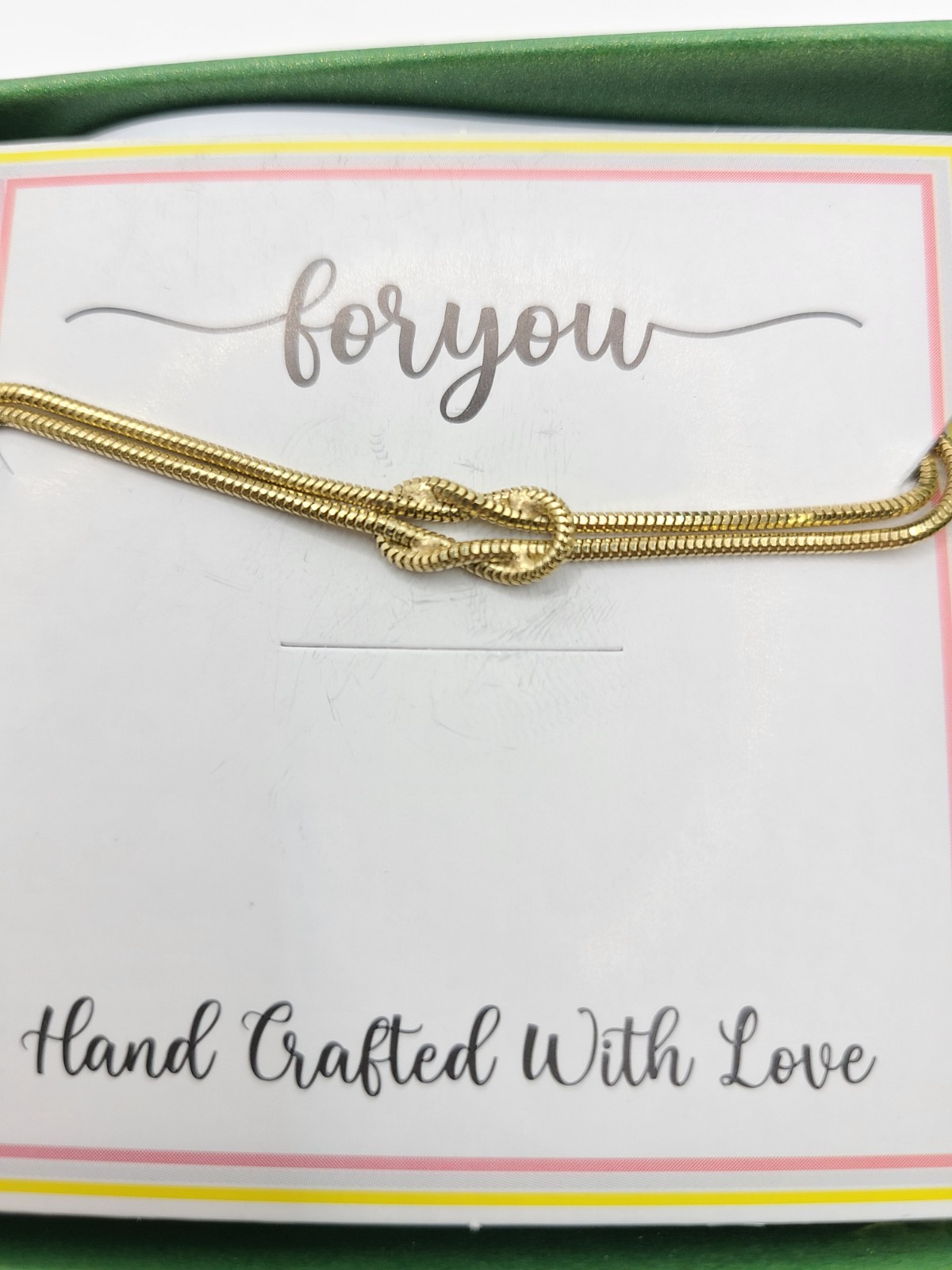Gold Plated 925 Sterling Silver Love Knot Bracelet 7.5″