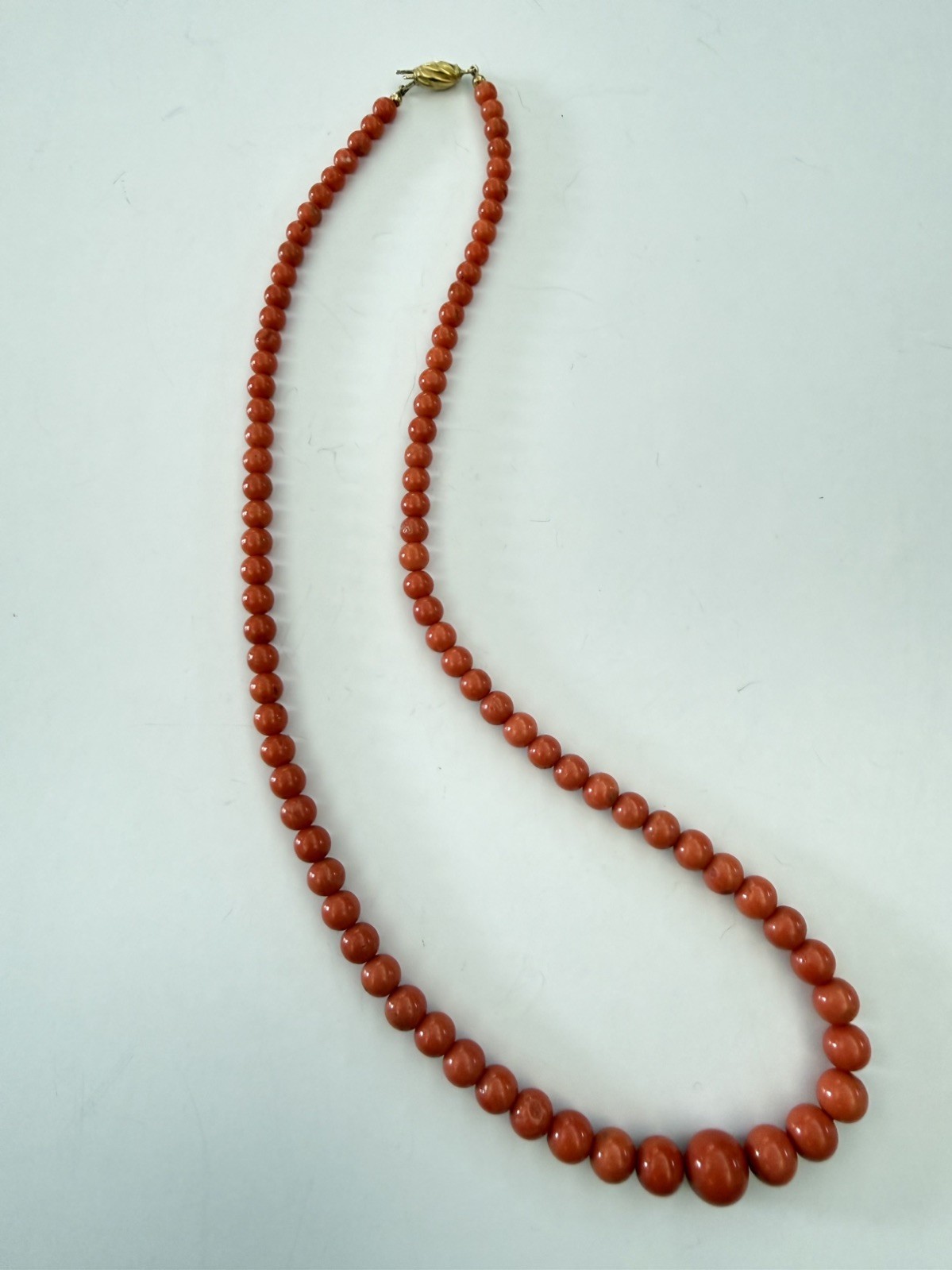 RED CORAL NECKLACE -Mediterranean -Grade -18K gold