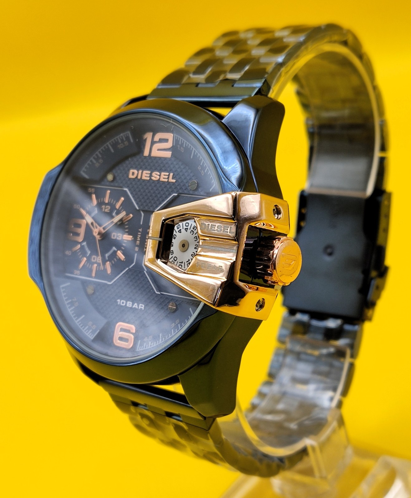 Premium Diesel Only The Brave 10 Bar Dual Time Refurbished Men’s Wrist Watch
