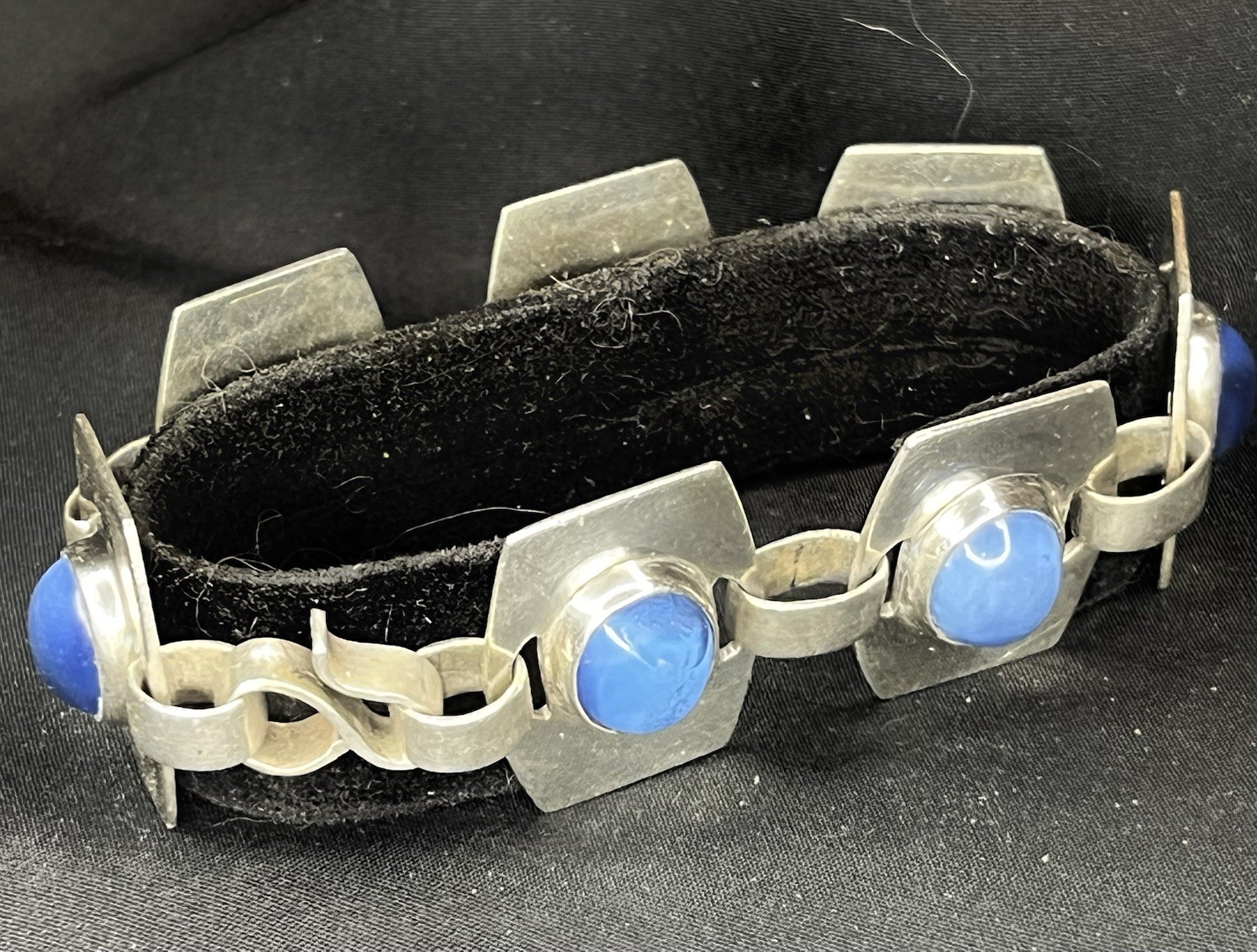 Silver 70s-Vintage Moonstone Bracelet