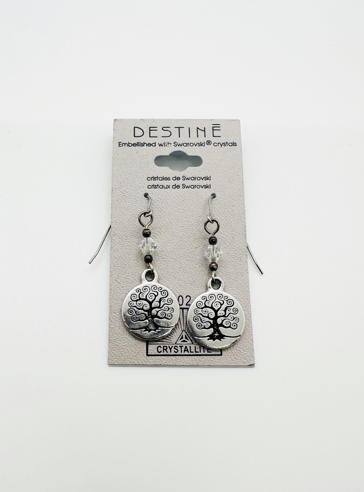 Destine Oak Tree Earrings with Swarovski Crystals!