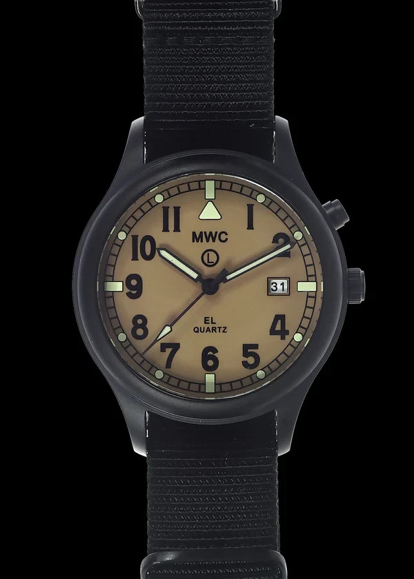MWC G10EL Black PVD Steel General Service Watch Electroluminescent (EL) Backlit