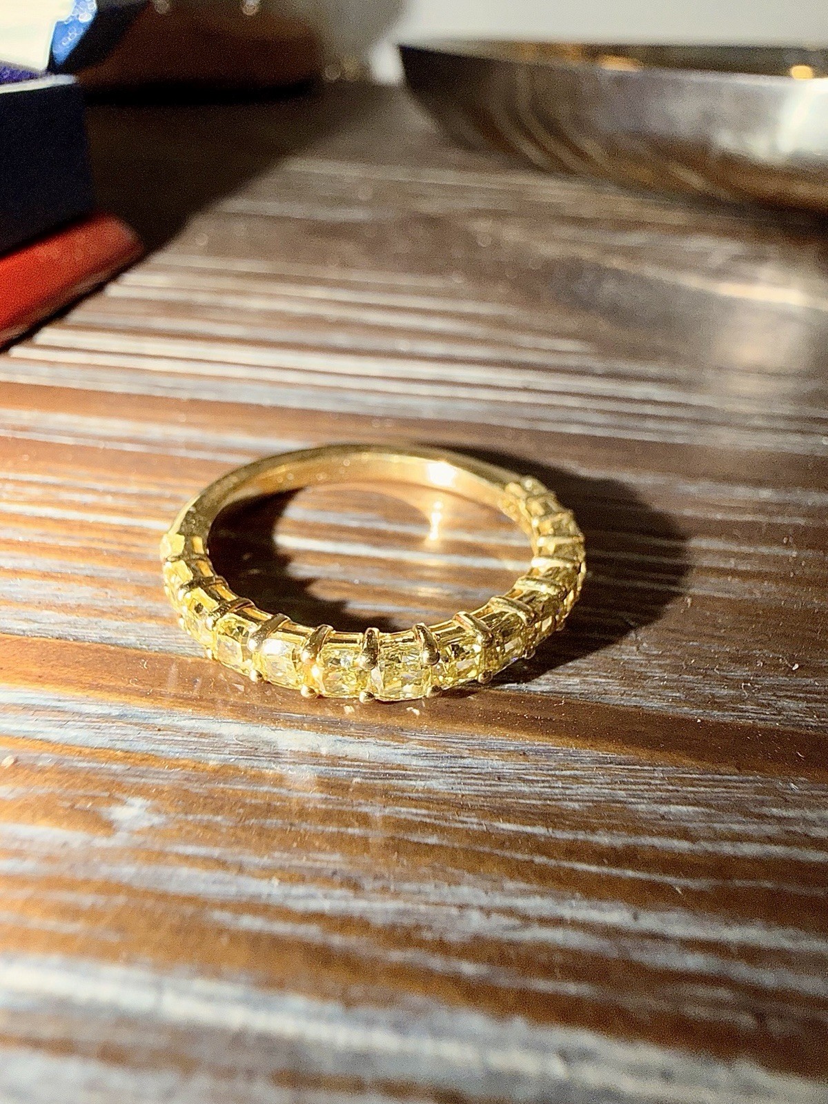 18K Fancy Intense Yellow Diamond Wedding Band. 2.24Cts. Sz 9