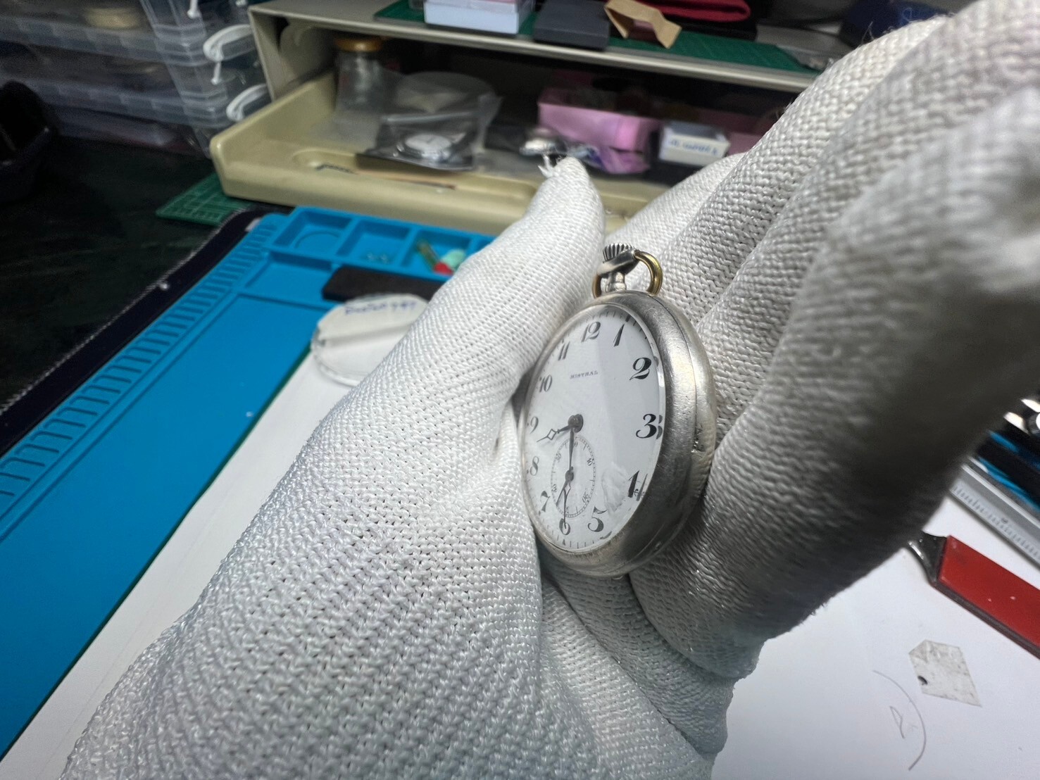 Mistral pocket watch silver 0.900 case 41.2 mm need service