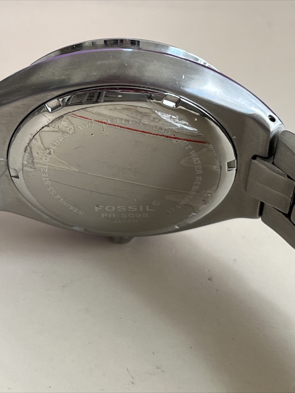 Fossil Men’s Blue 100 MPR-5098 Japan Movt StSteel Wrist Watch SOL-New Battery