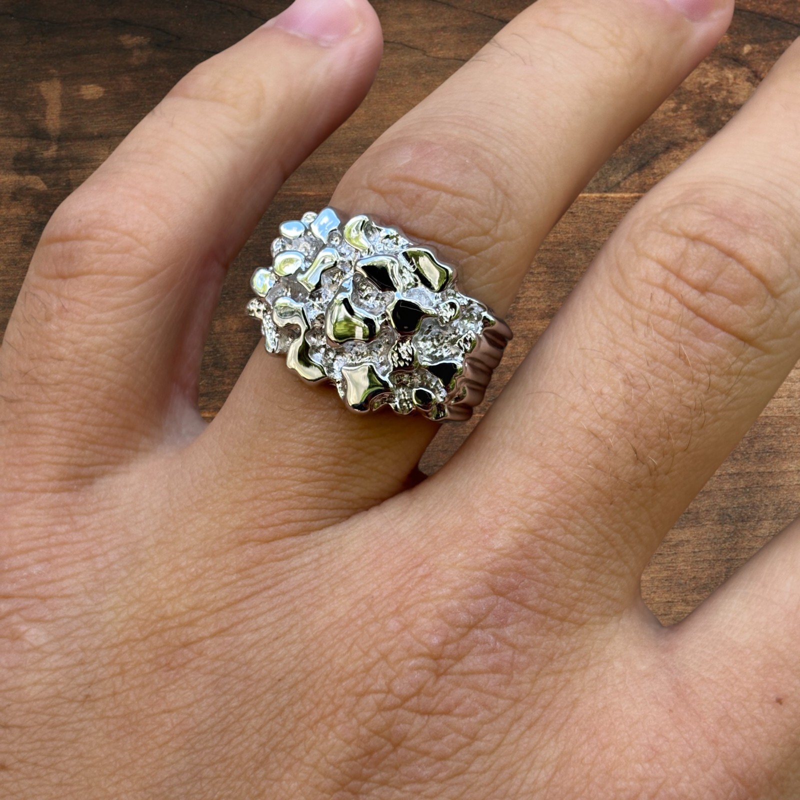 Nugget Ring – Real 925 Sterling Silver or 14k Yellow Vermeil or 14k Rose Vermeil