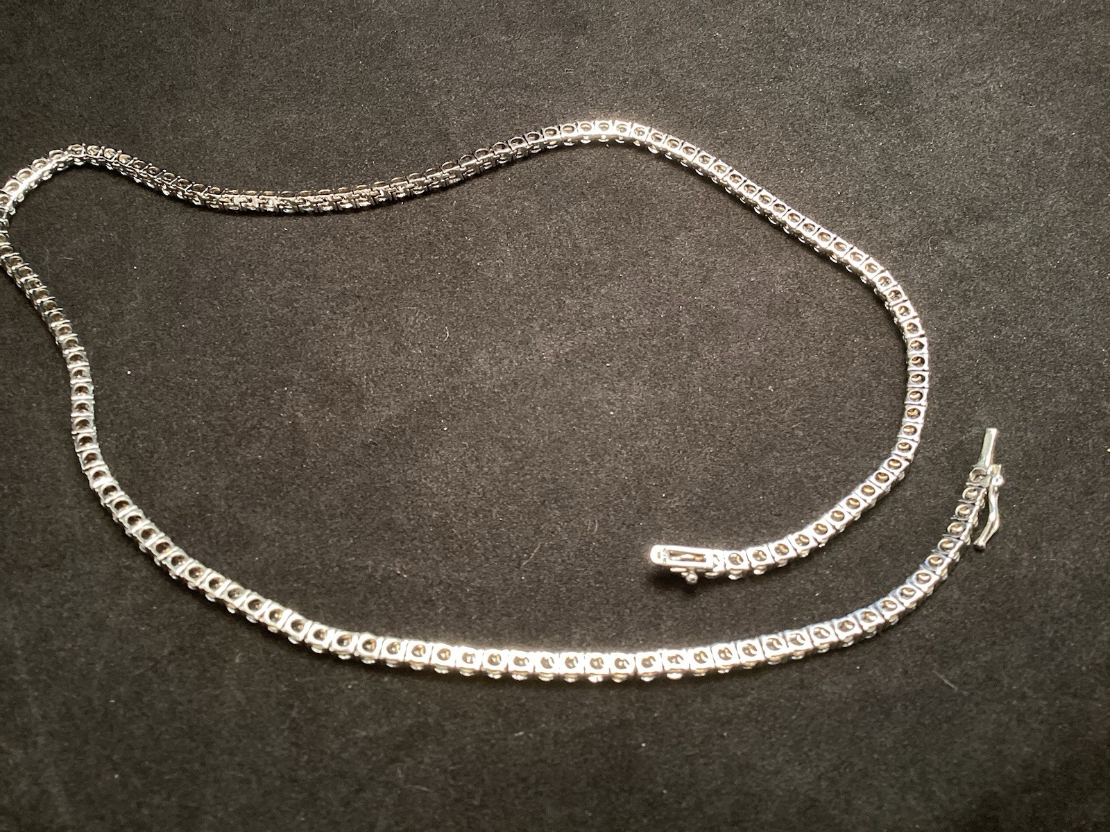 Fuzion Creations FZN Sterling White Clear Quartz Tennis 3mm Necklace 18” (2b)