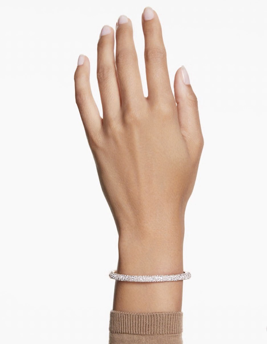 Swarovski Sublima Bangle, Snow Pavé, White, Rose Gold-tone Plated Size M 5688611