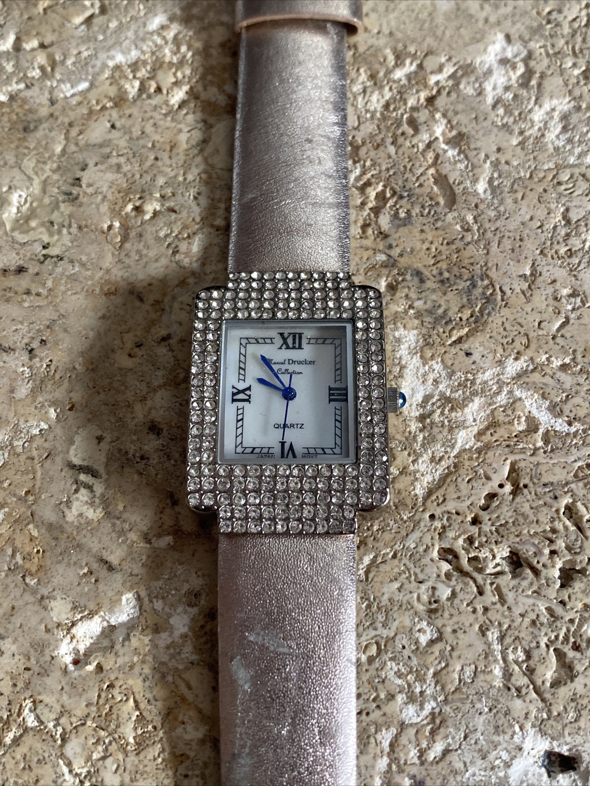 Marcel Drucker ladies Rhinestone watch needs battery Japan movement #2359