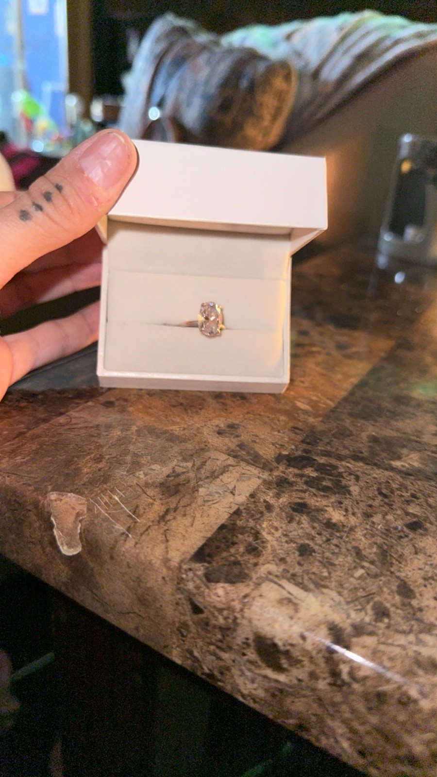 14k White Gold Round Diamond Solitaire Engagement Ring Size 5 White/Colorless